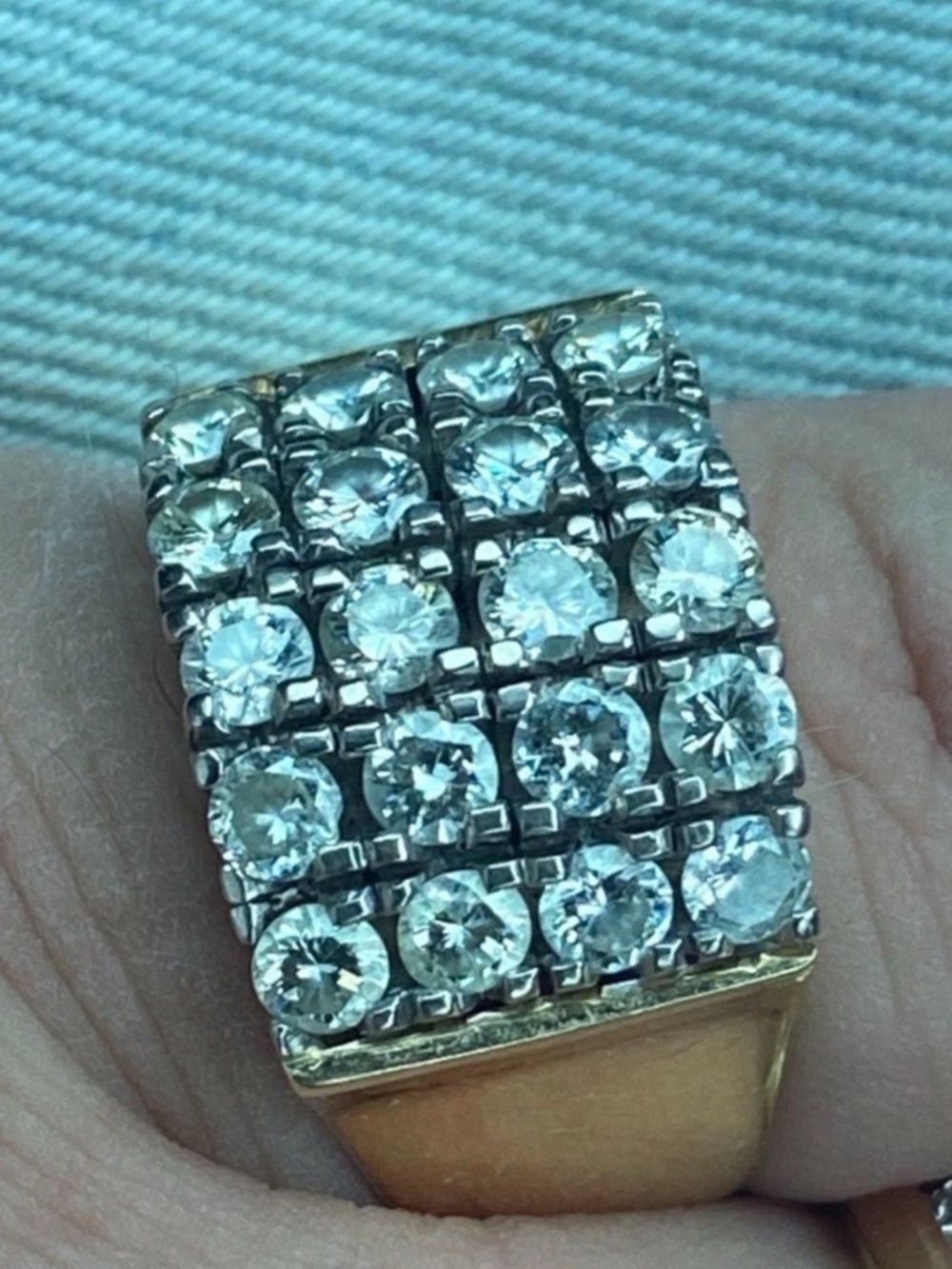 14k Gold 2 carat Natural Diamond Ring Sz 7 9.56 grams